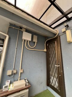 M様  センサーライト取付け、防水コンセント増設工事