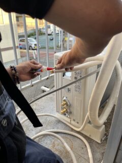川越市岸町現場  エアコン取付け工事