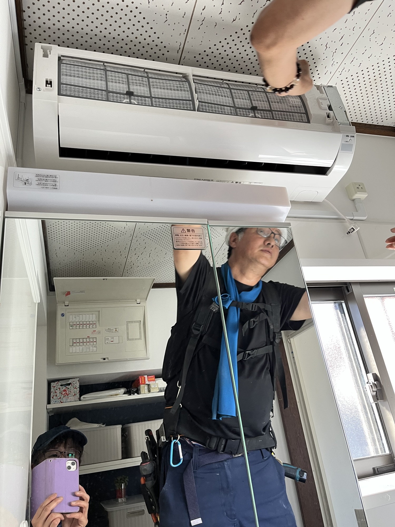 S様  エアコン取付け、専用回路工事
